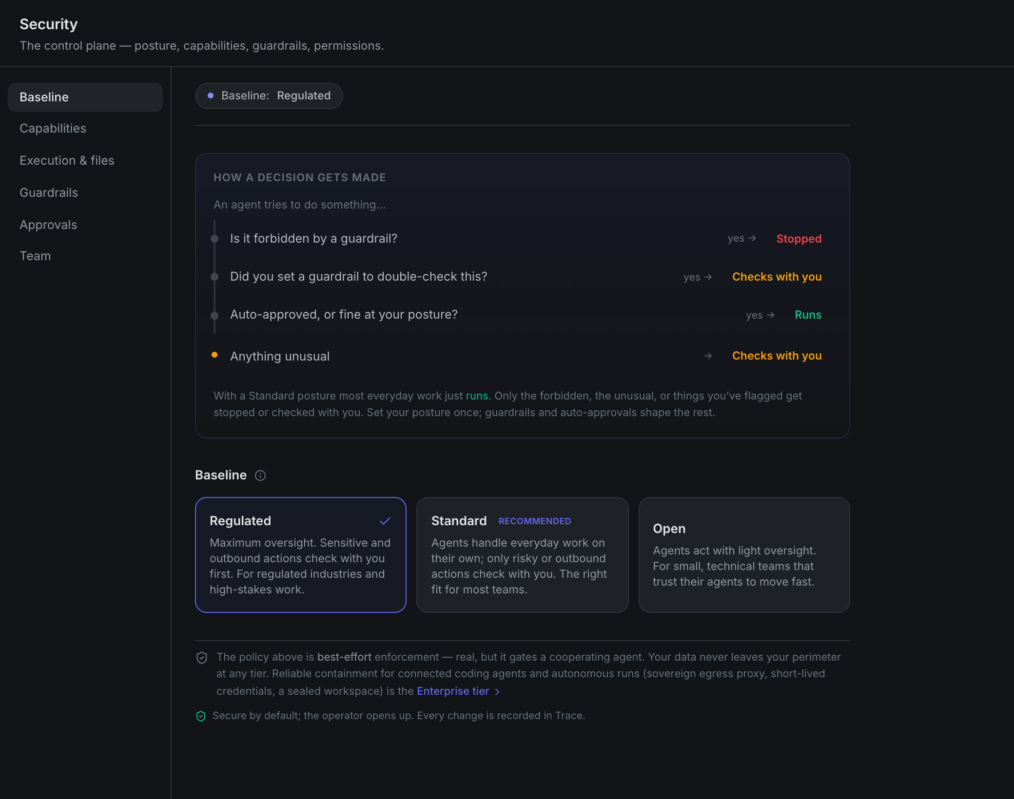 The Security console